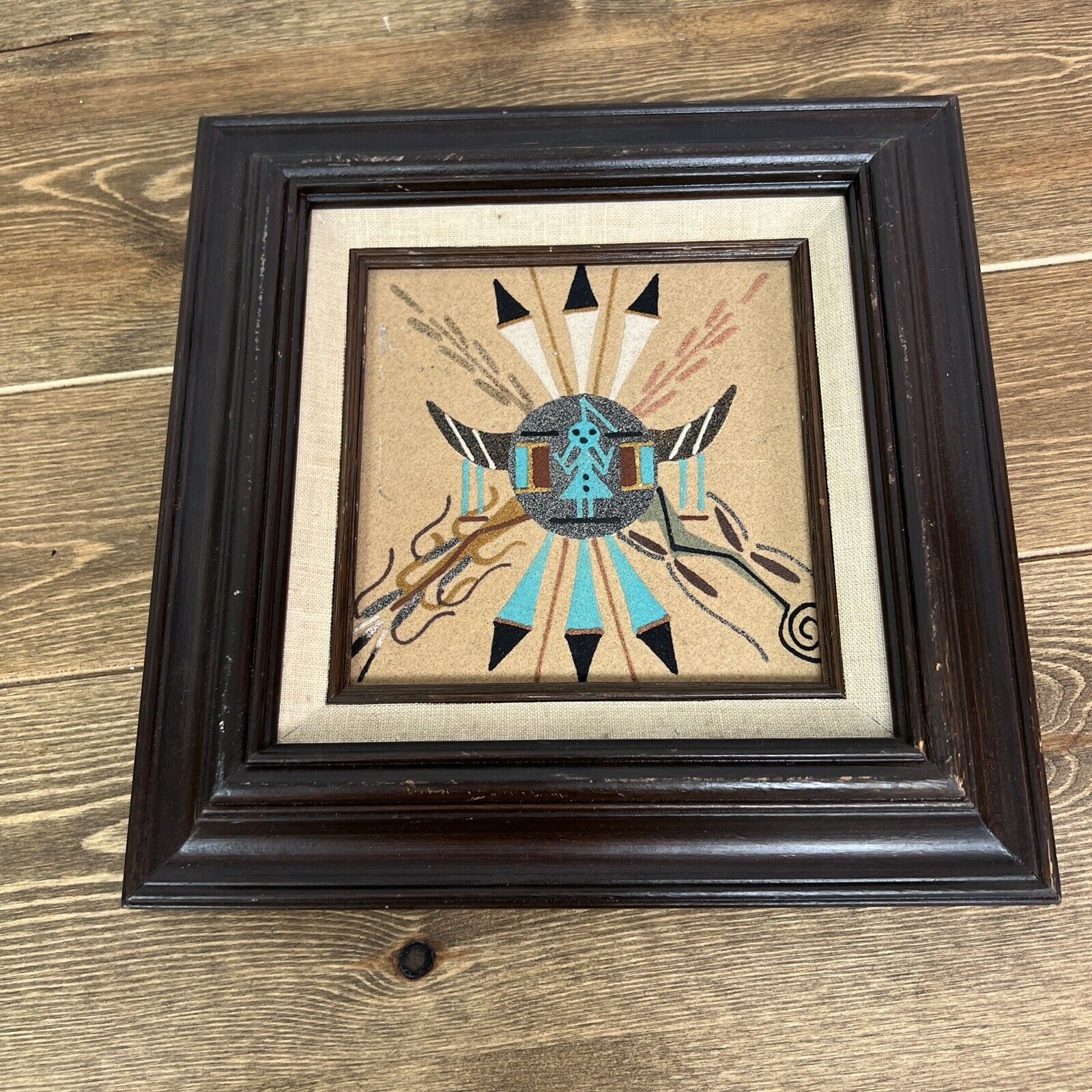 Native American - Sand Painting - Vintage Signed