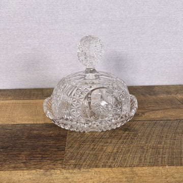 Hofbauer Lead Crystal The Byrdes Collection Domed Lidded Cheese Or Butter Dish