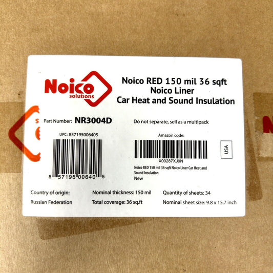 Noico Red 150 mil / 36 sq. ft. Car Heat and Sound Insulation Deadener 34 Sheets