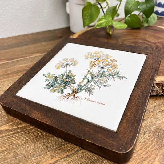 Villeroy & Boch BOTANICA Tile Trivets Carum Carvi Wood base