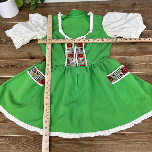 Vintage 1970s Oktoberfest Disneyland German Dirndl Costume Dress Sz 8 Uniform