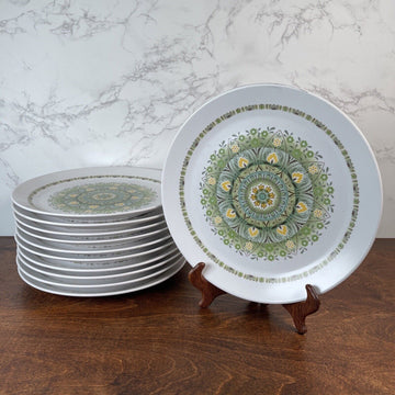 Vintage Noritake Progression China 9020 Palos Verde 10.5" Dinner Plate Lot of 11