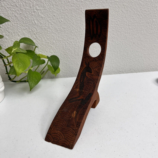 Hand Made And Burnt Wood Wine Bottle Holder From Australia