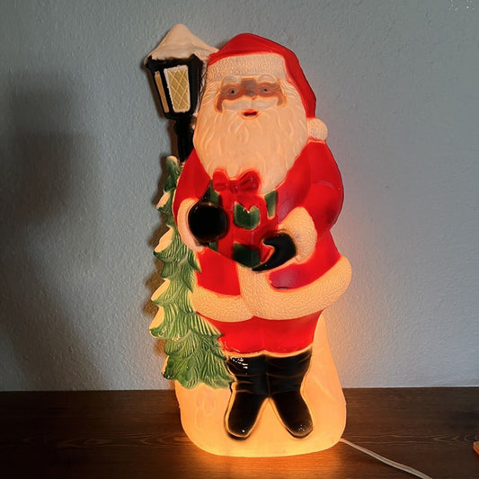 Vintage TPI Blow Mold Santa Claus W/ Lamppost 18” 2004 RARE