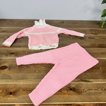 Vintage 70's 80's Turtleneck Sweater Infant Child 18 months Babytags pink White