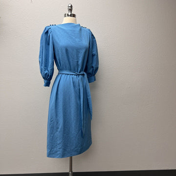 GENE ROYE Blue Dress Vintage Sz S / M See Measurements