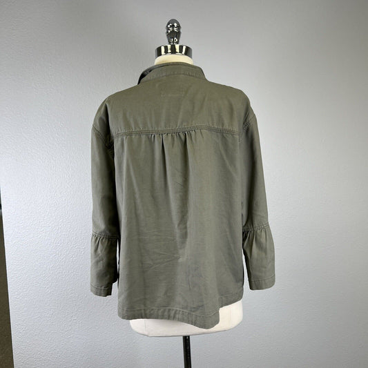 Caslon Flared Sleeve Utility Jacket - Olive Size Medium Petite