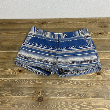 Joie Women's Size 2 Linen Navy Tie Dye Shorts Pockets