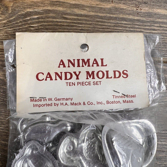 Animal Candy Molds Made In W. Germany 10 Pieces Vintage