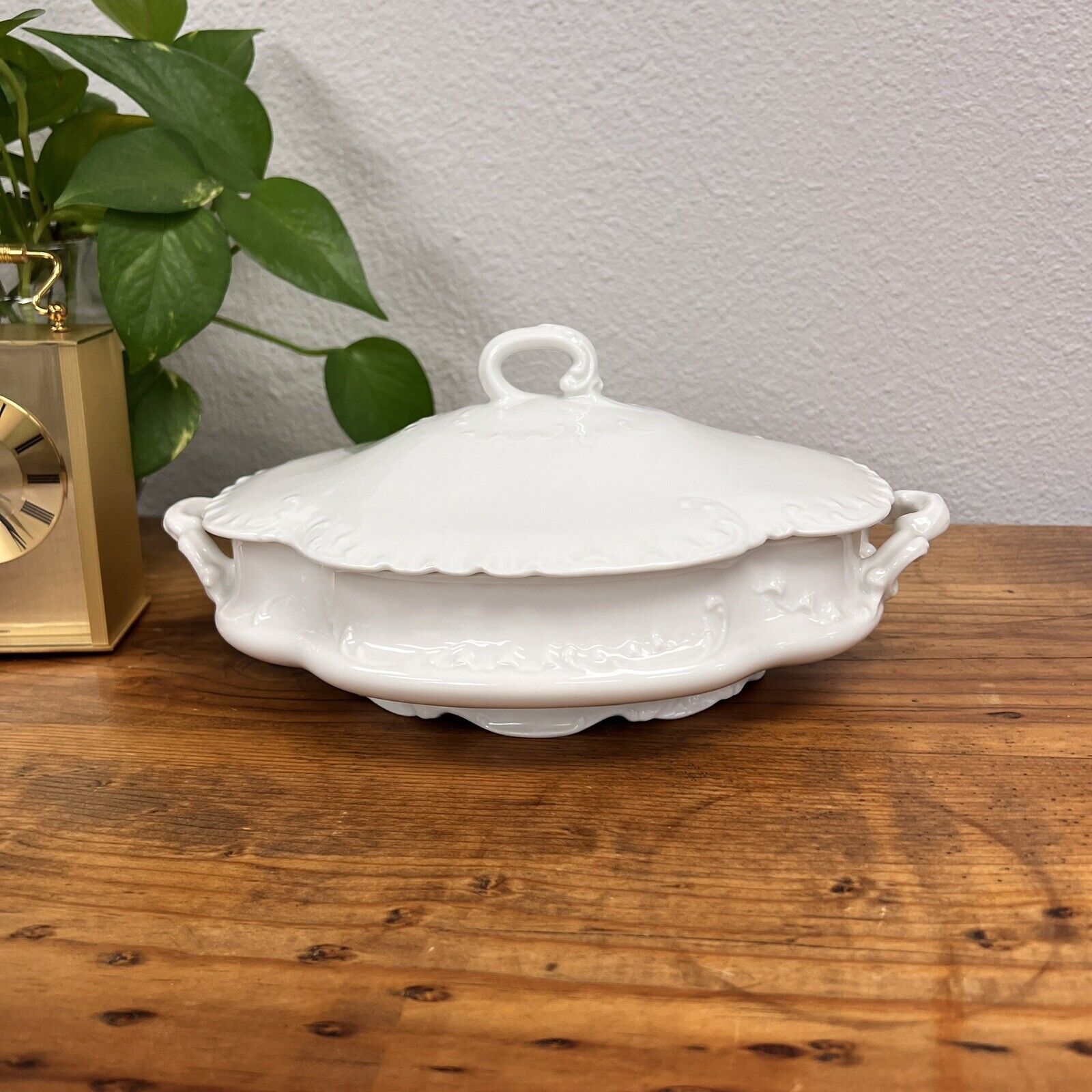 Haviland France MARSEILLE Oval Covered Casserole Dish Pure White w/Lid