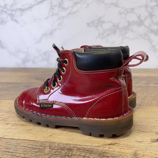 Dr. Martens Boots Toddler Girls 11.5 Red Patent Leather Air Wair England Vintage