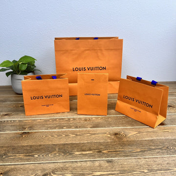 Authentic Louis Vuitton Orange Paper Shopping Bags- Set of 4