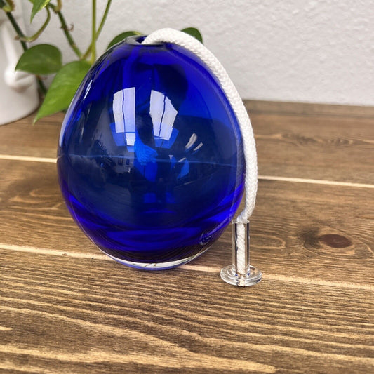 Hand Blown Glass Cobalt Blue Oil Lamp Burner Sphere 4 1/2”