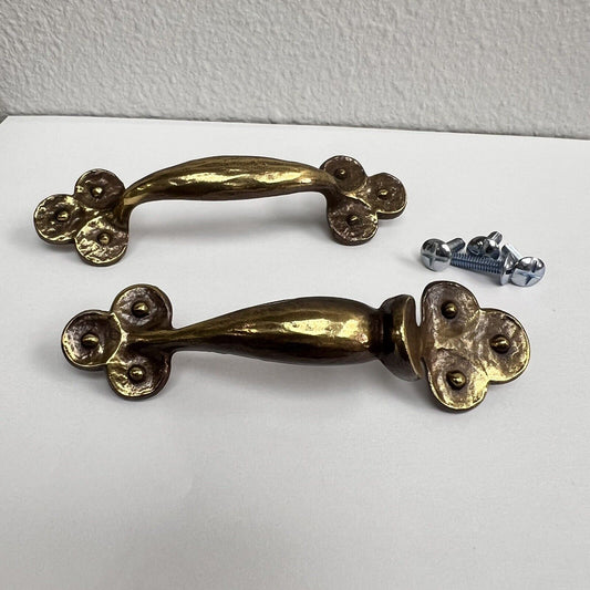 Pair of Directional Vintage French Provincial Drawer / Cabinet Door Pull Handle