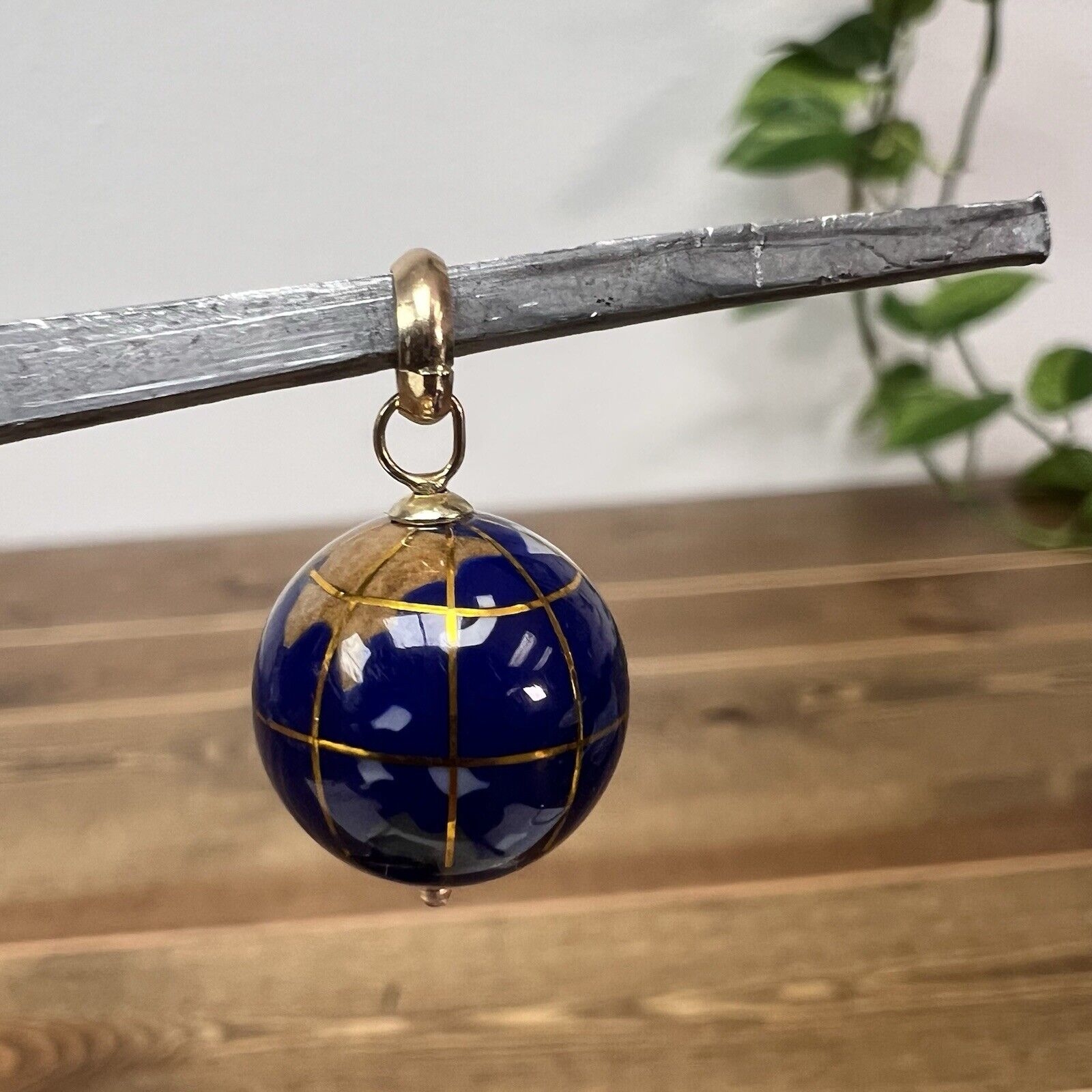 Michael Anthony 14K Yellow Gold Lapis Lazuli World Earth Globe Inlay Charm