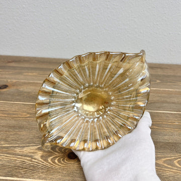 Vintage Murano Ribbed Oval Candy Dish