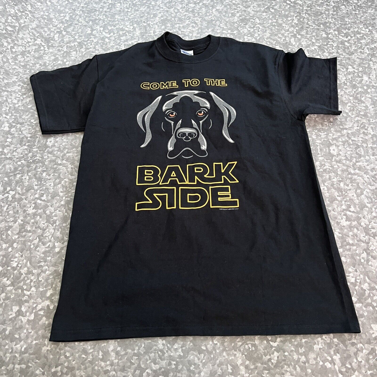 STAR WARS THEME Dog Come to the Bark Side T-shirt Unisex Cotton Black Size M