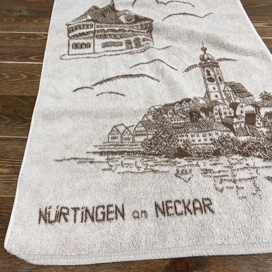 Nürtingen on Neckar German Town Vintage Hand Towel Souvenir 34” x 17” W. Germany