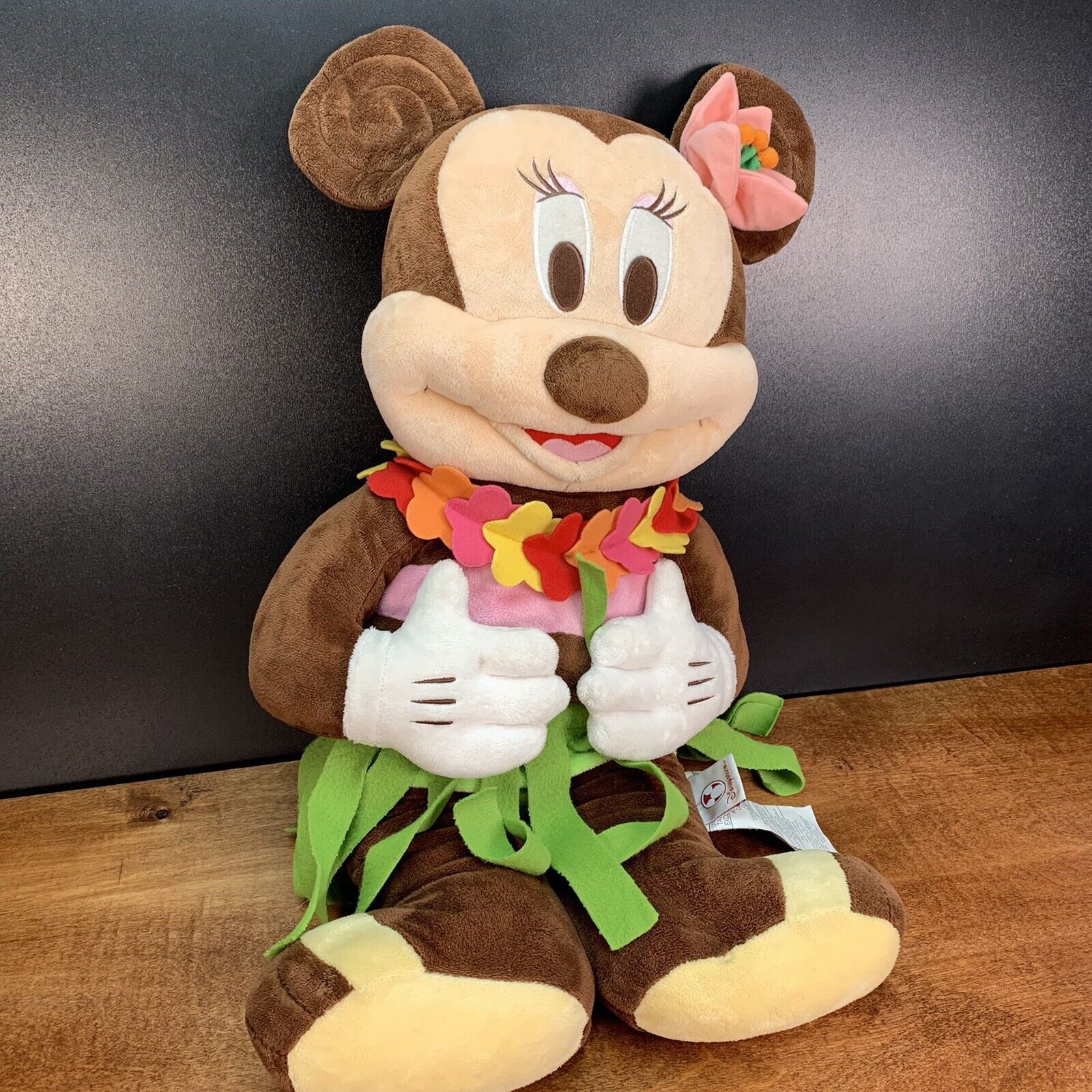 Disney Store 24" Hula MINNIE MOUSE Hawaii Hawaiian Large Plush Stuffed