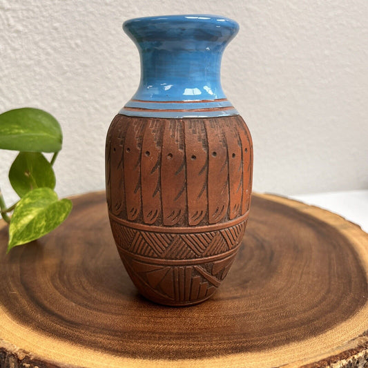 Navajo Clay Pottery Vase Signed "Matchers" 2003