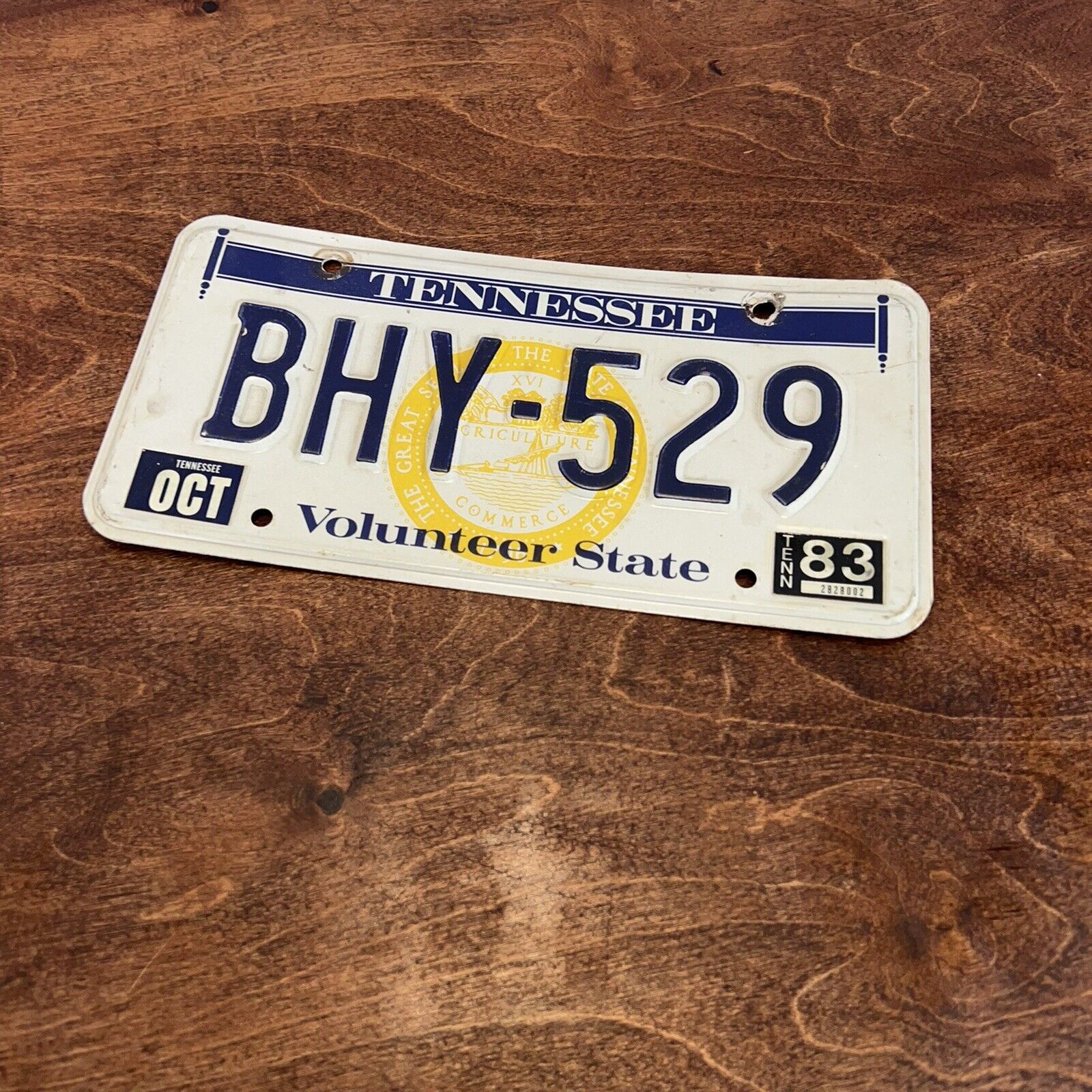 1983 Tennessee License Plate # BHY-529