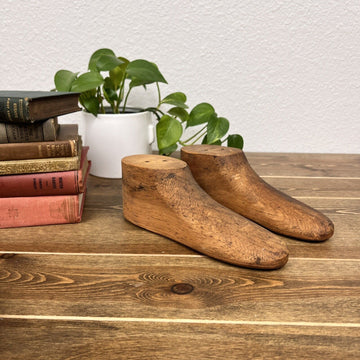 Pair Vintage Wooden Shoe Forms Cobbler Molds