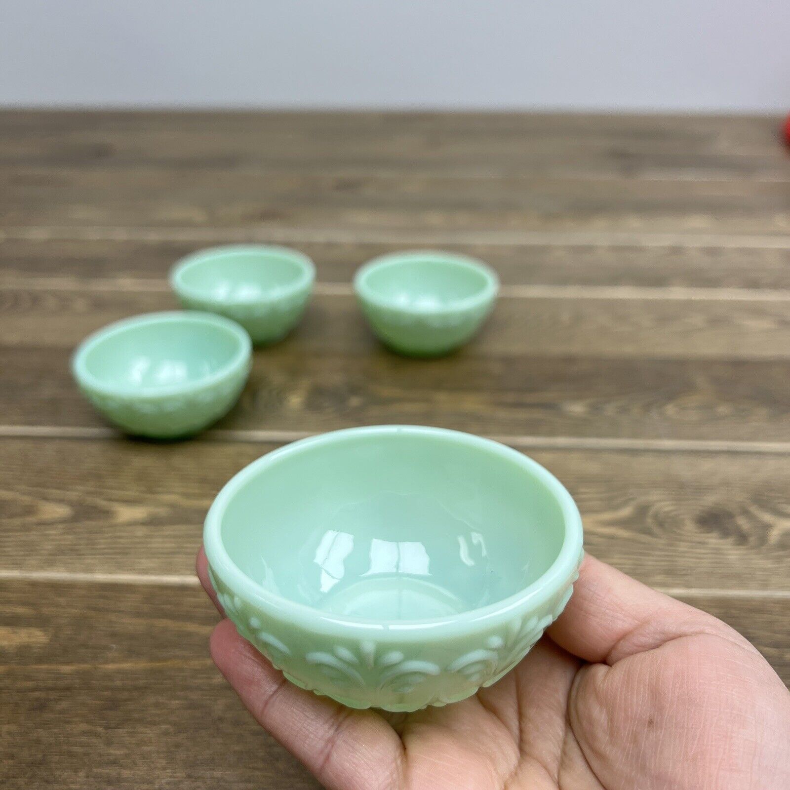 The Pioneer Woman Green Jadeite Jade Glass Condiment Dip Prep Bowls Set of 4