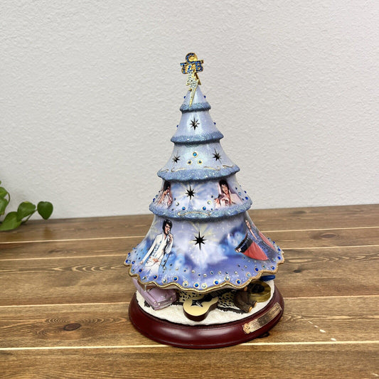 Bradford Exchange ELVIS Presley Blue Christmas Tree Illuminated Porcelain 2005