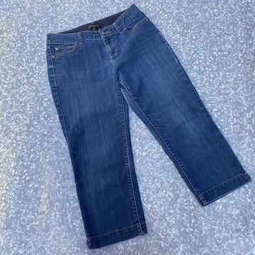 Dana Buchman Signature Cropped Capris Mid Rise Stretch Denim Jeans Size 6