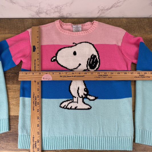 Girls Peanuts sweater Snoopy Size 11/12Pastel Pink