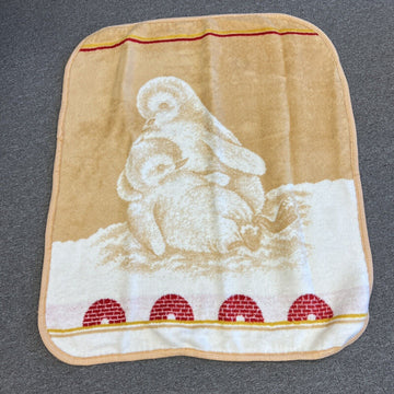 San Marcos Blanket 42” × 50” Baby  chicks Reversible Beige& White Classic
