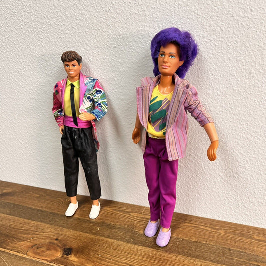 Vintage 1980s Mattel Retro Derek & Jem and The Holograms Boy Doll Figurines