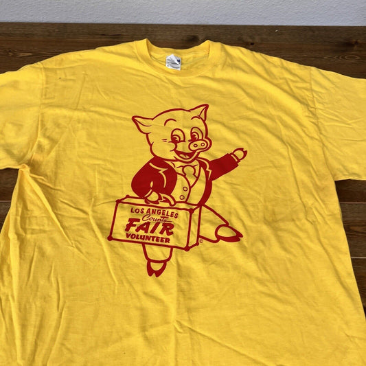 Los Angeles County Fair Volunteers Yellow T Shirt Shirt Sz Xl