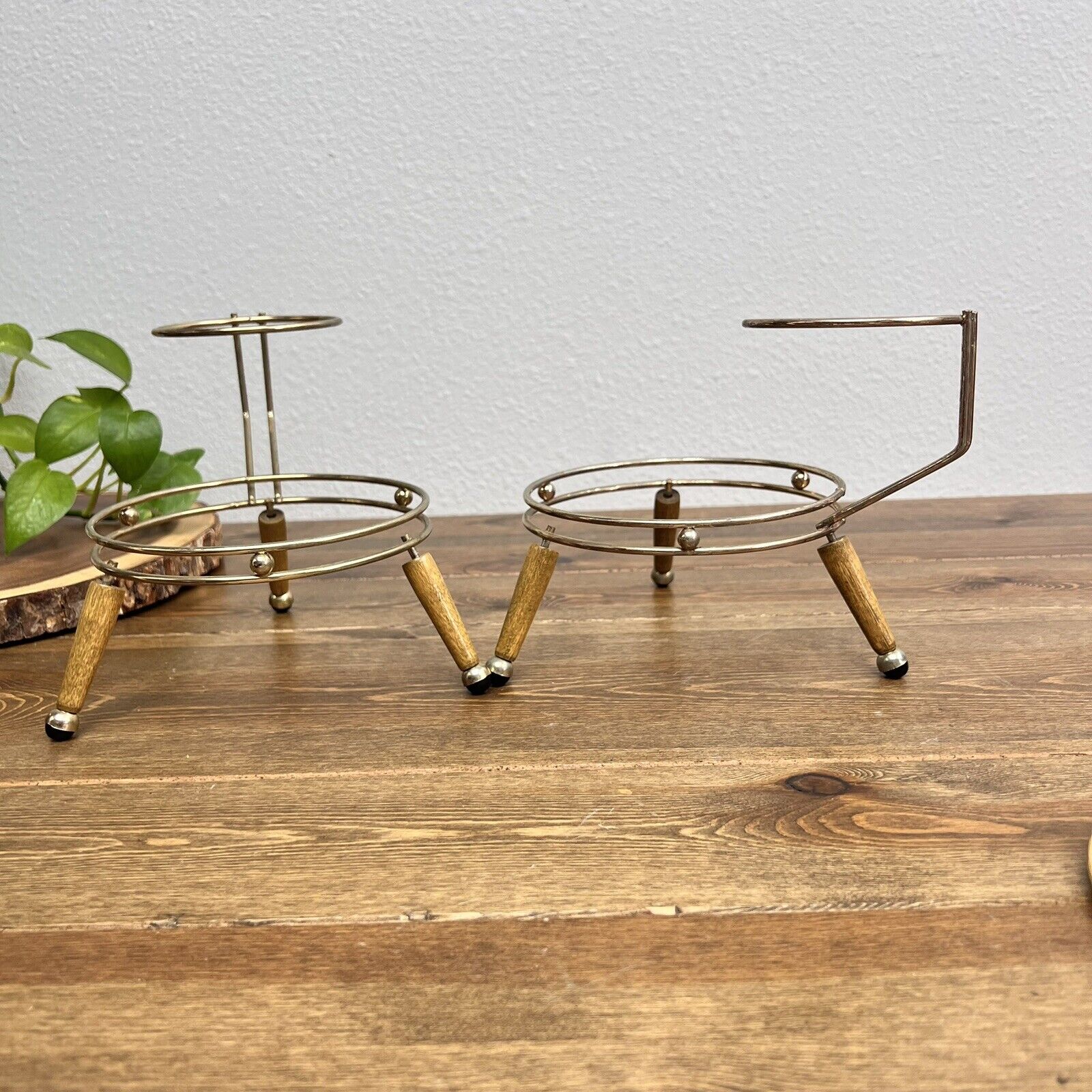 Pfaltzgraff Chip & Dip Tiered Metal Stand Vintage Holder Set Of 2