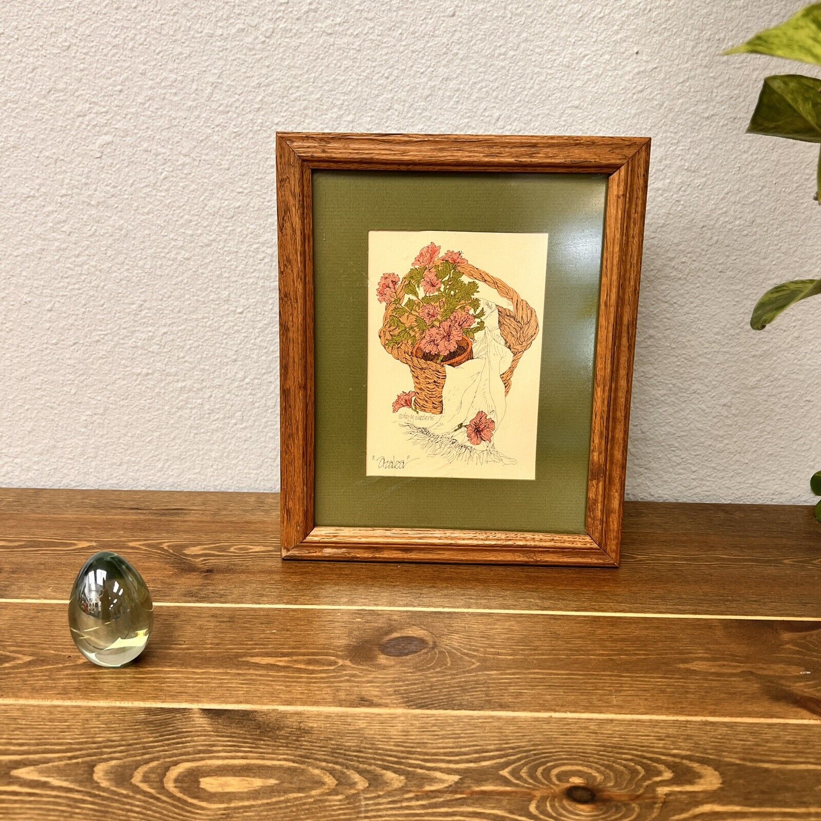 WENDY WHEELER Vintage Azalea Signed 1975 Framed Art