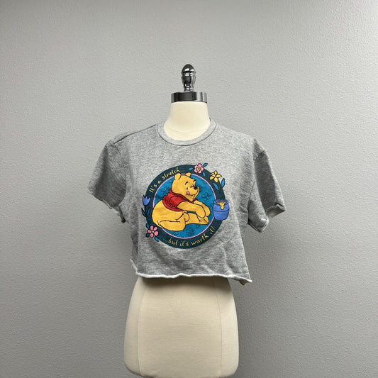 Pooh Brand Winnie the Pooh Gray Cropped Tshir Size L Vintage