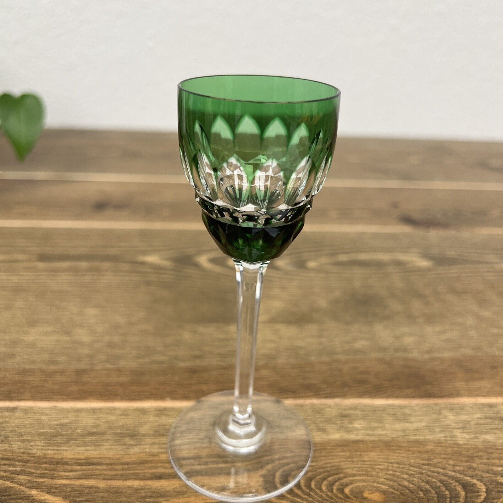 One Baccarat Piccadilly Liquor Cut To Clear Emerald Green Glass Replacement