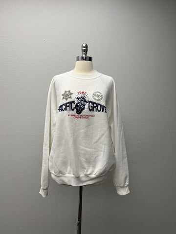 Vintage 1996 Pacific Grove Police Sweater Sz XXL Motorcycles Competition