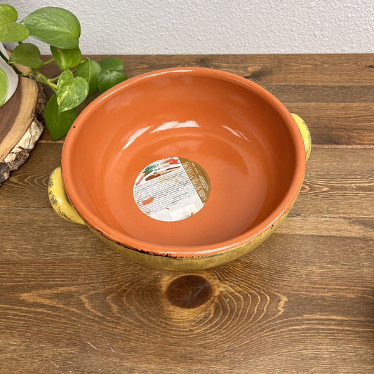 De Silva Terre d'Umbria Handmade Terracotta Baking Dish Yellow Made in Italy 9.5