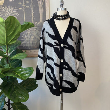 Cardigan  Zebra Print Beulah Size S/M