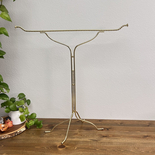 Vintage Art Deco Brass Clothing Valet Butler Rack Dressing Stand Barley Twist