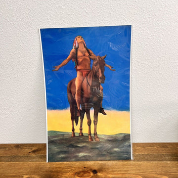 Appeal to the Great Spirit, Vintage Native American on Horseback 11 x18 Print