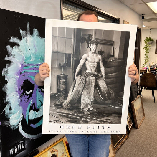 Herb Ritts "Fred with Tires" Stanley Wise Gallery New York Poster Board