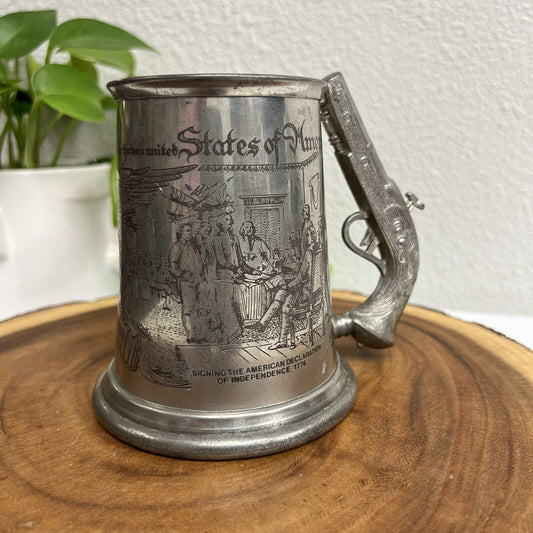 Vintage Declaration 13 States Of America English Pewter Mug E.G. Tōvōy