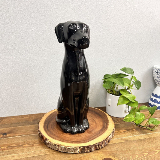 Tall Black Dog Planter 1990 George Lamson Animal Factory