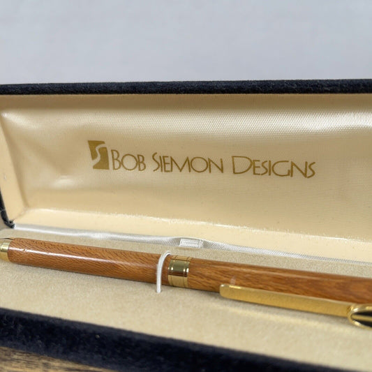 Vintage Bob Siemon Designs Gold-Tone Cross Logo Ballpoint Pen