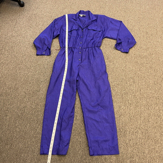 Vintage L Rothschild San Francisco Womens Jumpsuit Purple Long Sleeves USA Sz 14