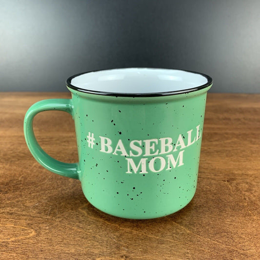 Hashtag Baseball Mom Mug 18oz Green Splatter Ware Look