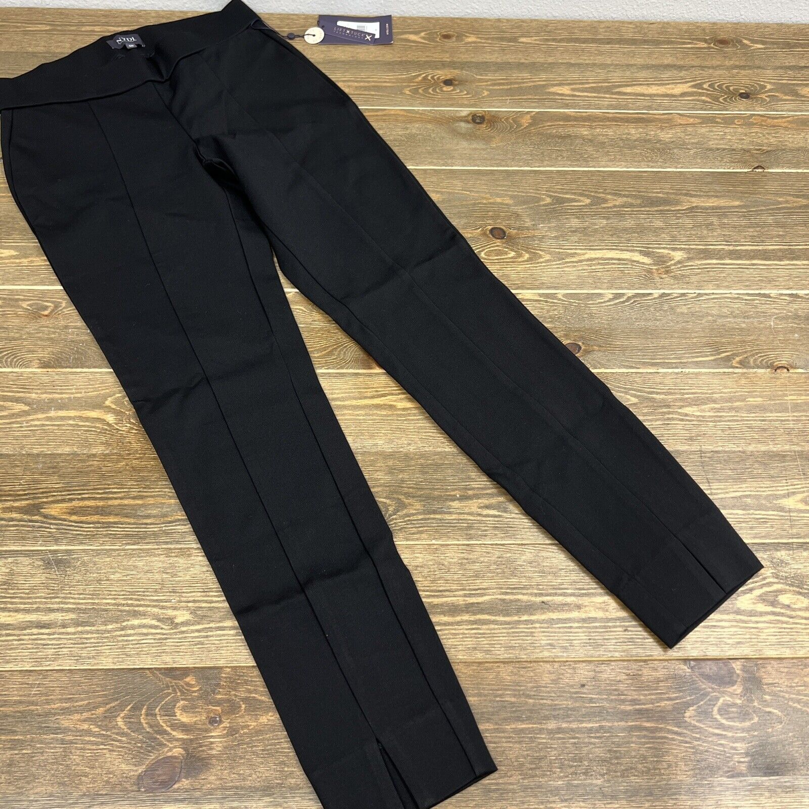 NYDJ Womens Black basic leggins with front slit Pants sz 00