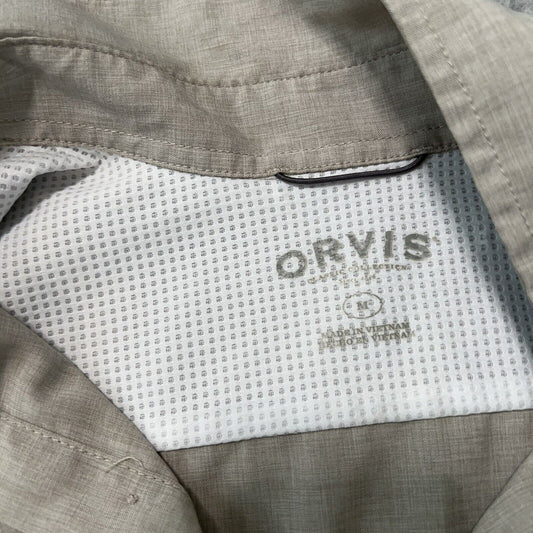 Orvis Beige Pocket Men's Short Sleeve Button Up Shirt Size M